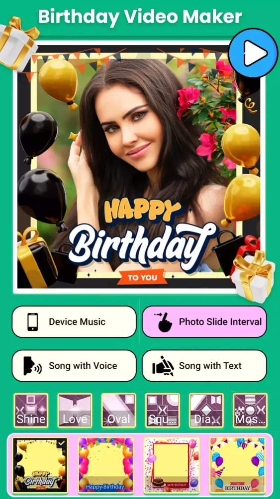 Capturas de tela do Birthday Video Maker