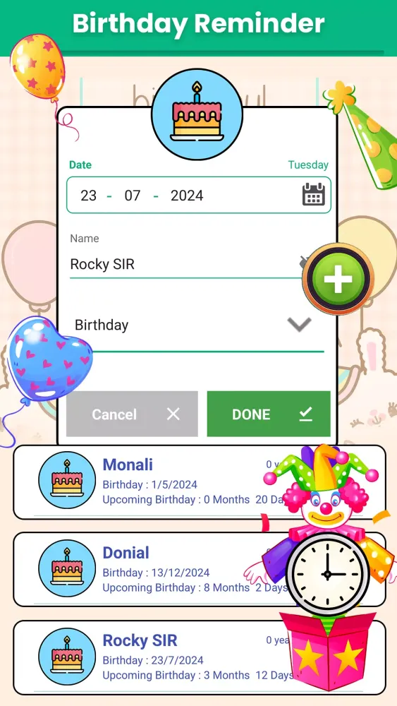 Capturas de tela do Birthday Video Maker