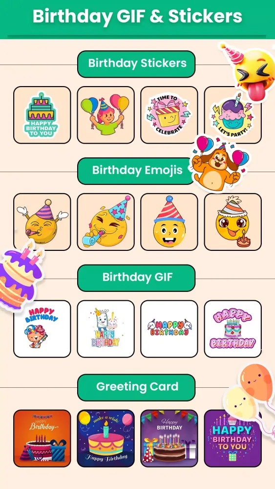 Capturas de tela do Birthday Video Maker
