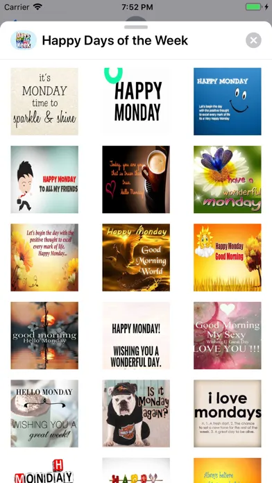 Tangkapan layar Happy Days of the Week Wishes