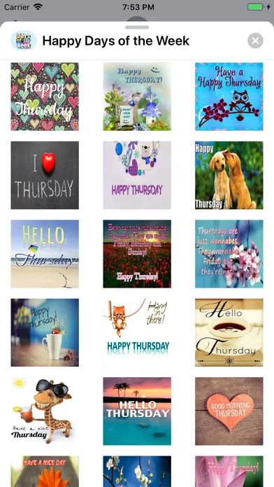 Tangkapan layar Happy Days of the Week Wishes