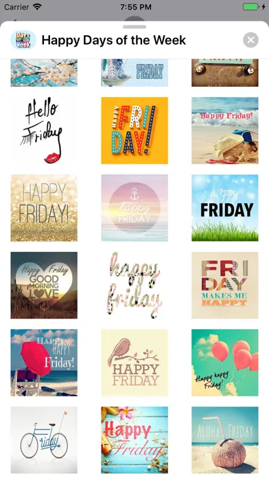 Tangkapan layar Happy Days of the Week Wishes