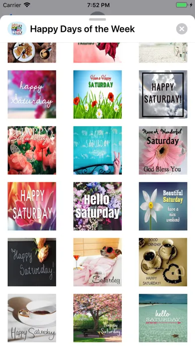 Tangkapan layar Happy Days of the Week Wishes