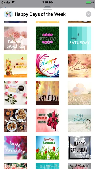 Tangkapan layar Happy Days of the Week Wishes