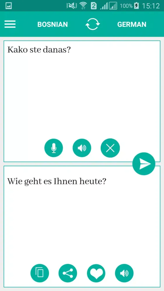 Tangkapan skrin Bosnian German Translator
