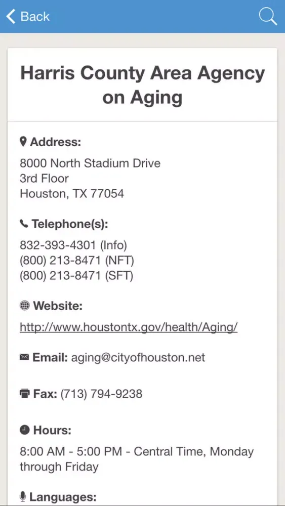 Capturas de tela do Elder Care Finder
