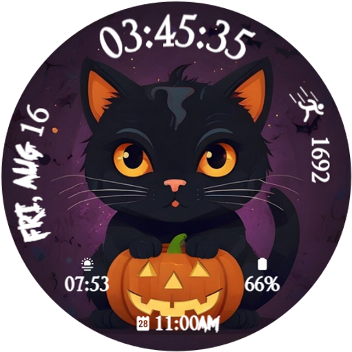 Halloween Cute Cat Watch Face