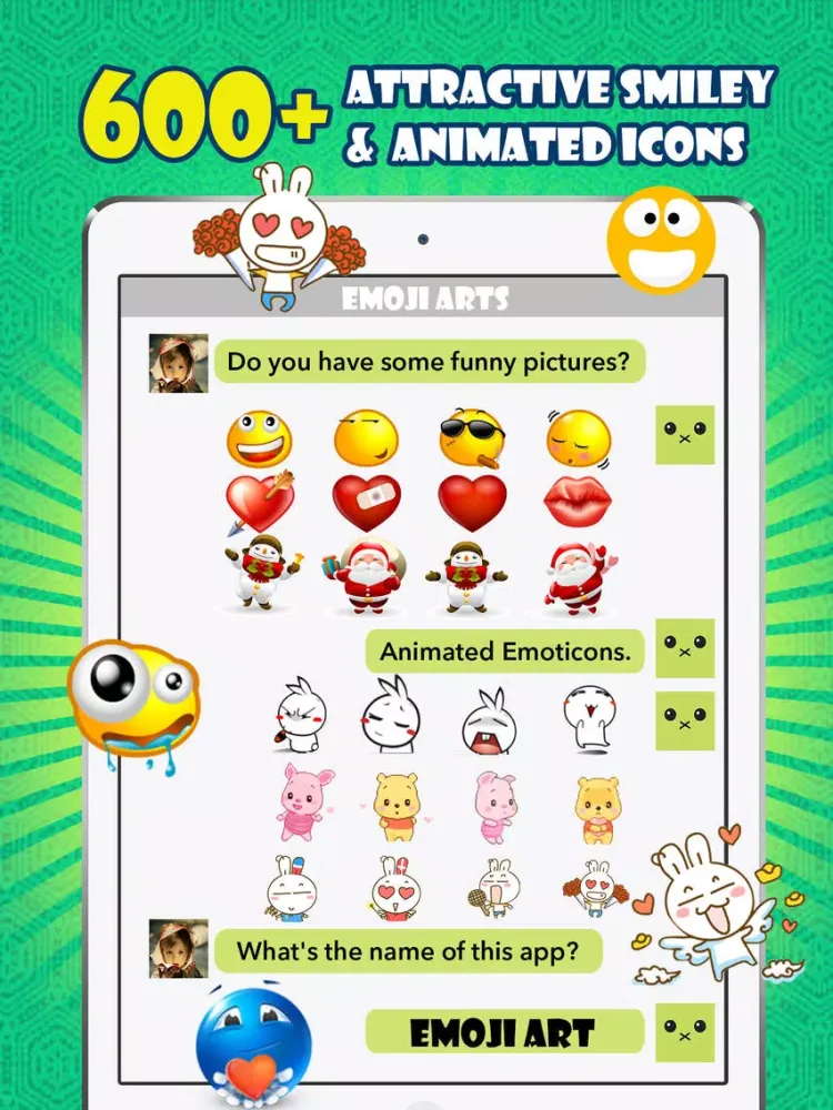 Ảnh chụp màn hình của Emoji Art Pro - Text Emoticon,Smiley Icons &Cool Fonts iPad 