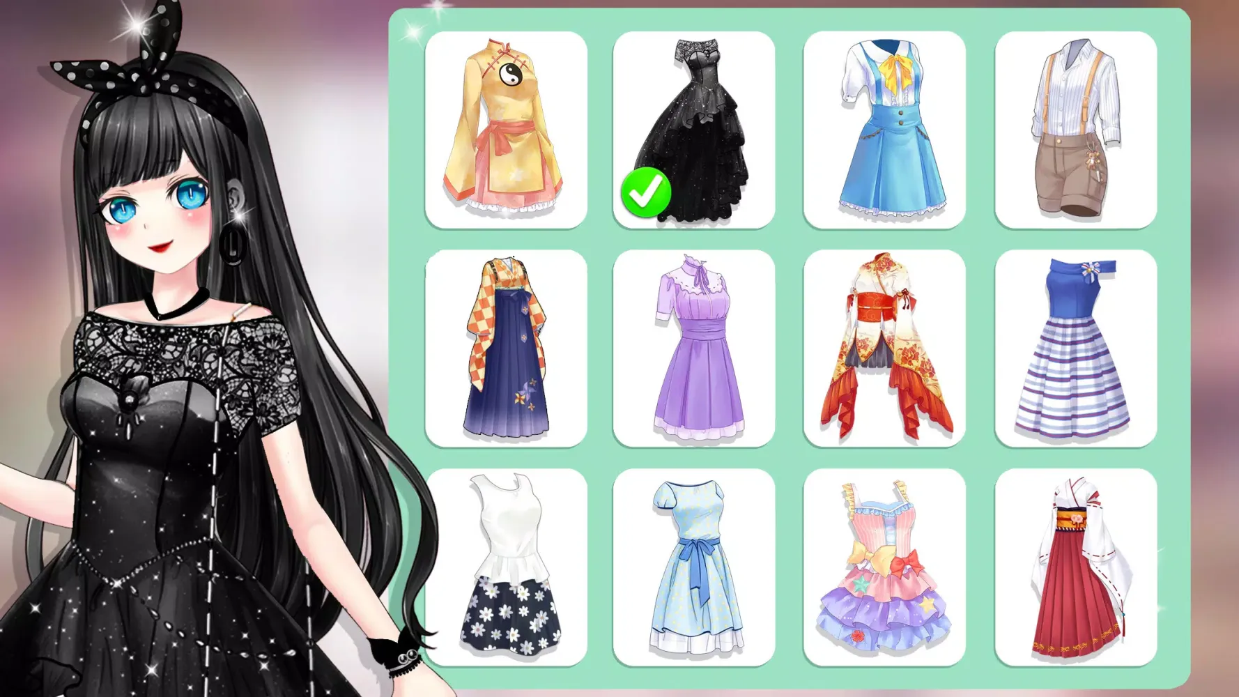 Zrzuty ekranu Anime Dress Up and Makeup Game