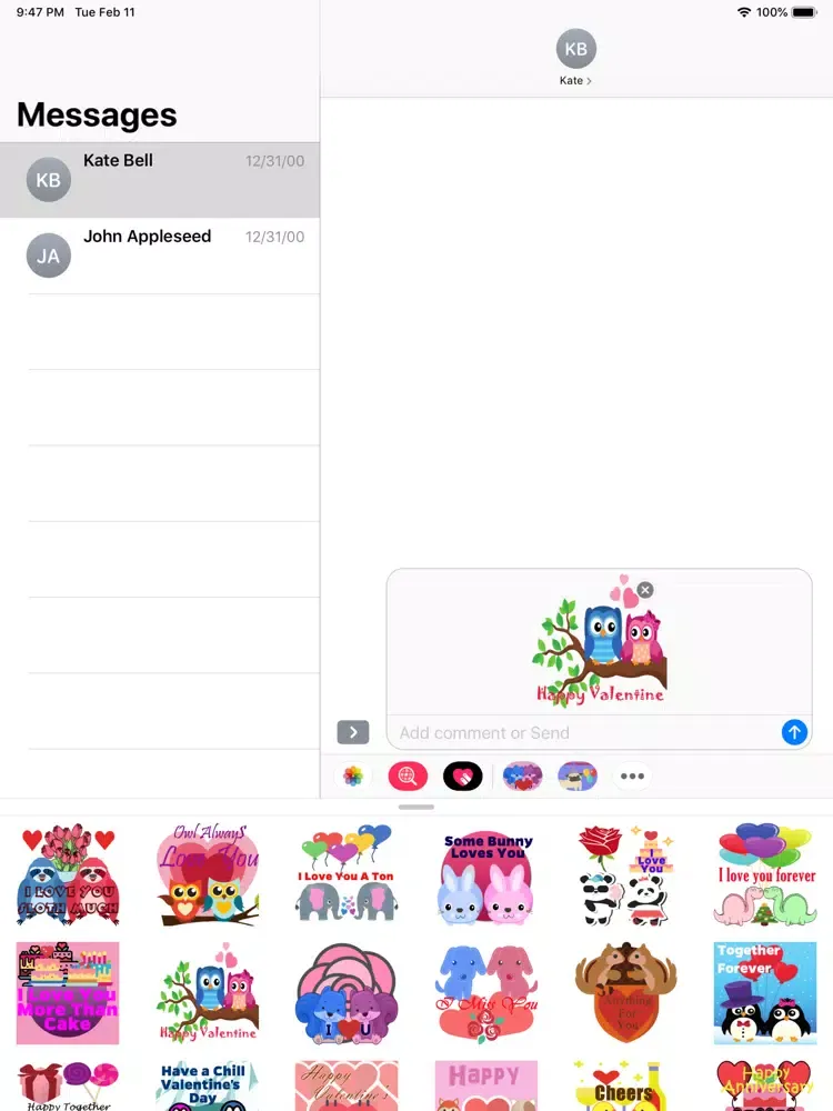 Ảnh chụp màn hình của Love Sticker - Cute iPad 