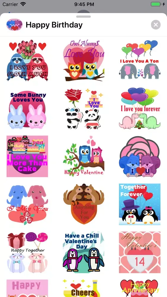 Ảnh chụp màn hình của Love Sticker - Cute