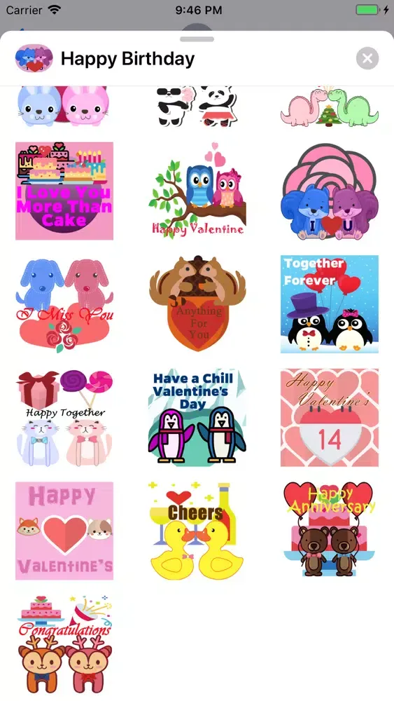 Ảnh chụp màn hình của Love Sticker - Cute