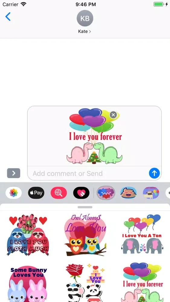 Ảnh chụp màn hình của Love Sticker - Cute