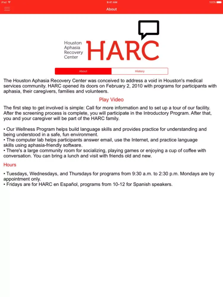 ภาพหน้าจอของ HARC iPad 