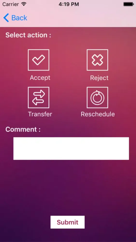 Ảnh chụp màn hình của PMC Department Meeting App