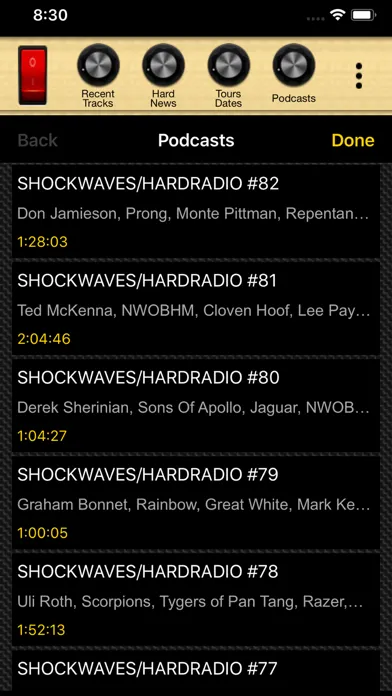 Tangkapan skrin HardRadio Heavy Metal Radio
