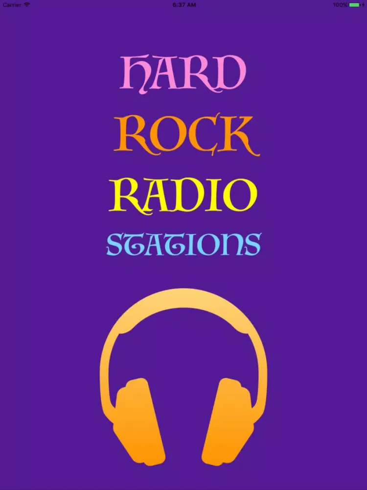 Tangkapan skrin Hard Rock Radio Stations. iPad 