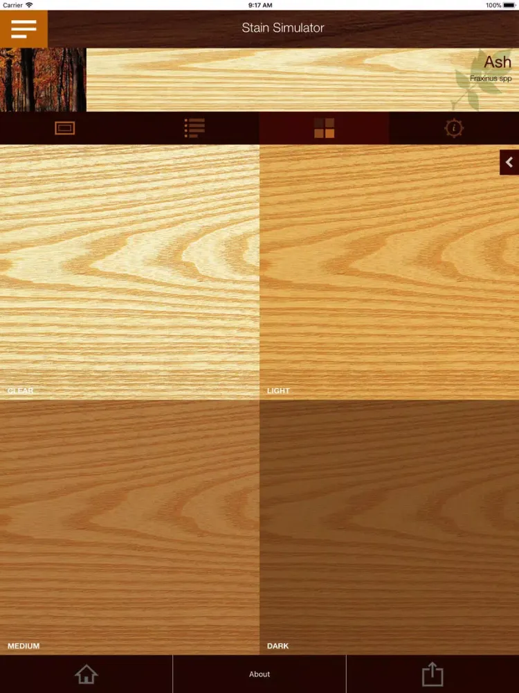 Ảnh chụp màn hình của Amer. Hardwoods Species Guide iPad 