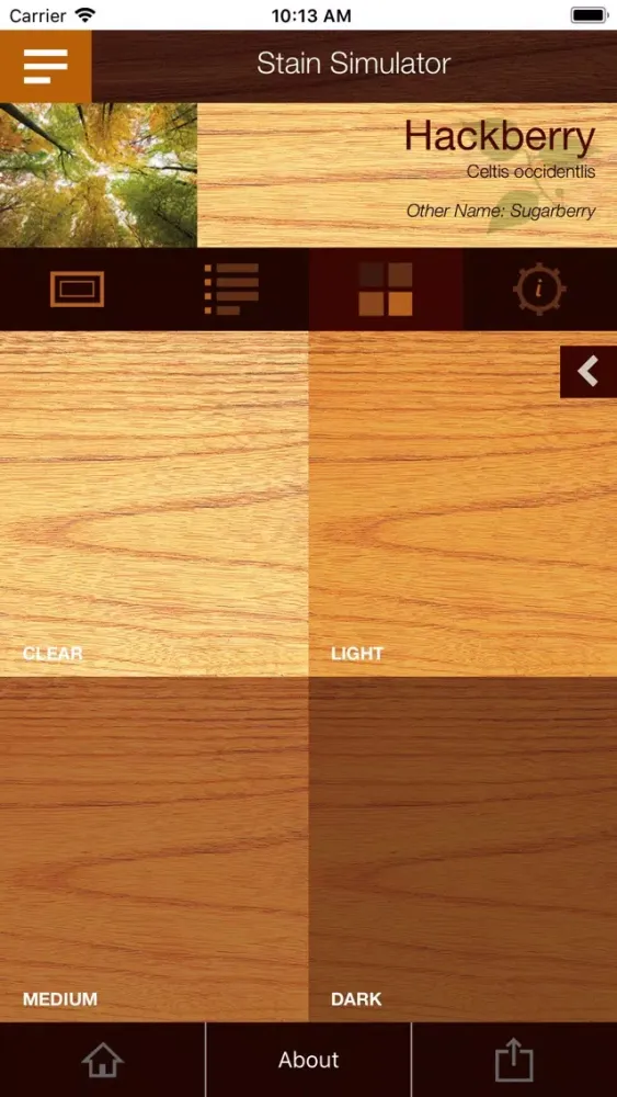 Ảnh chụp màn hình của Amer. Hardwoods Species Guide