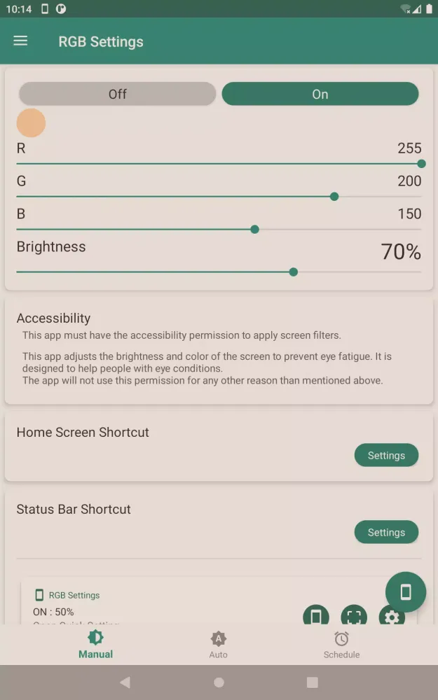 RGB Settings Screenshots