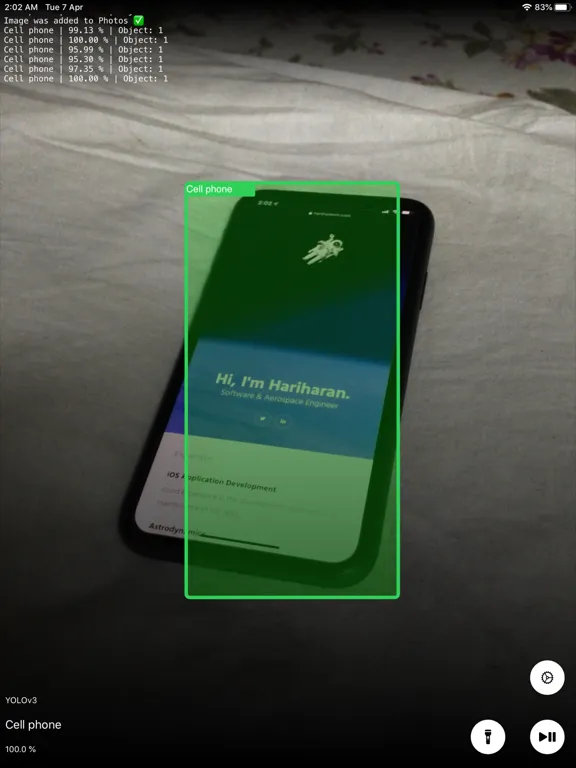 Tangkapan layar Neural Object Detector iPad 