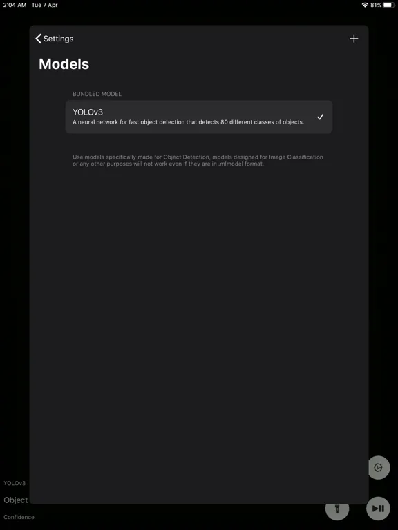 Tangkapan layar Neural Object Detector iPad 