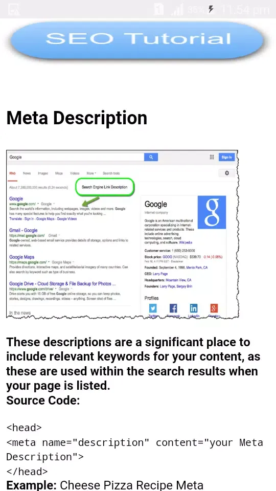 SEO Tutorial & Techniques スクリーンショット
