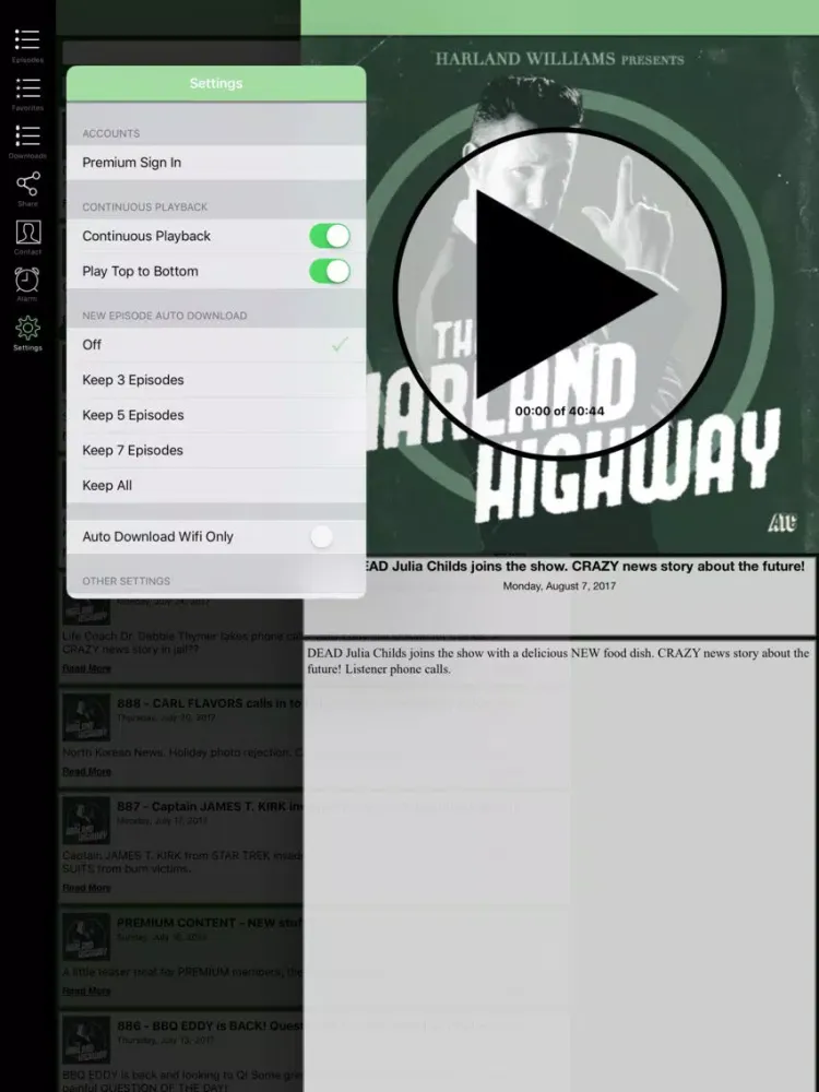 Capturas de tela do The Harland Highway iPad 