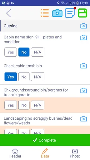 Tangkapan layar EZcare (EZ Inspections)