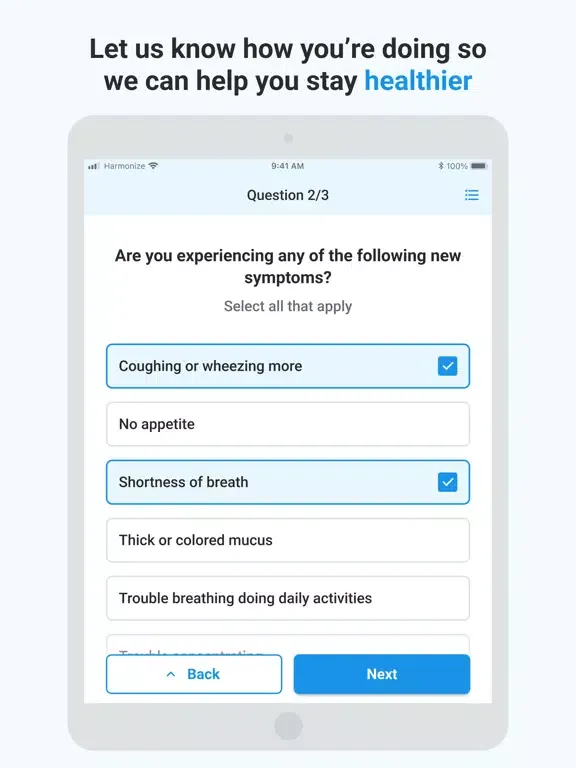 Harmonize Health iPad  Screenshots