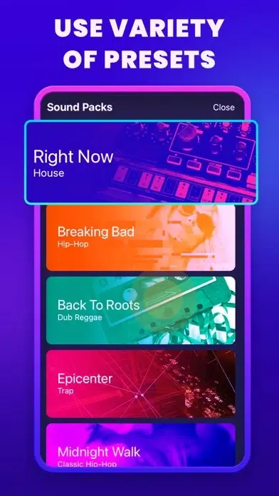 Capturas de tela do Loop Mixer