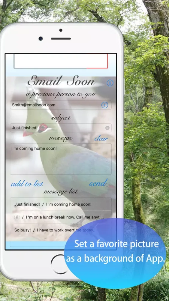 Скриншоты Email Soon - for you sending a mail every day-