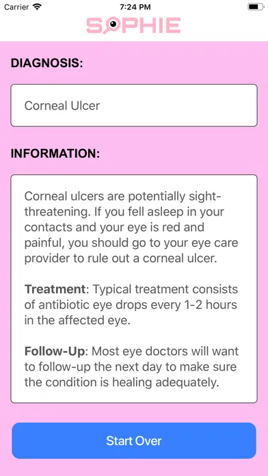 Zrzuty ekranu Simple Ophthalmic Issue Exam