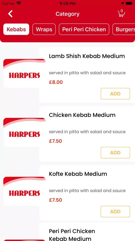 Zrzuty ekranu Harpers kebab fish and chips