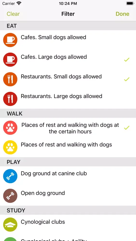 Capturas de tela do DogFriendly