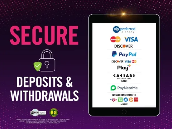 Harrah’s Online Casino NJ iPad  Screenshots