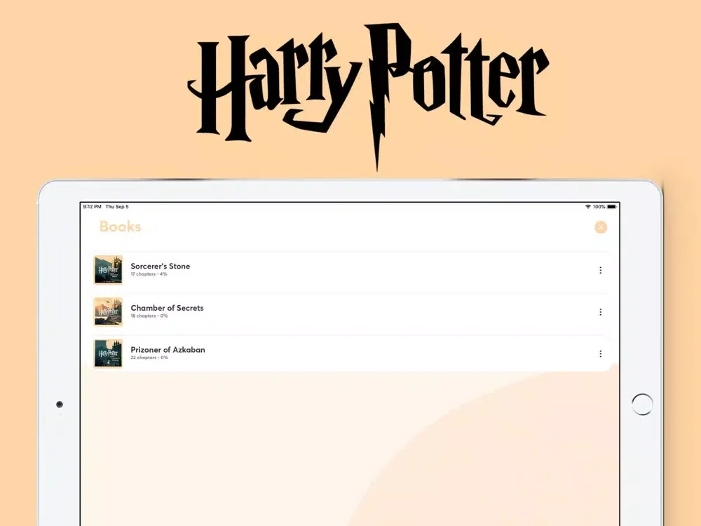 Harry Potter: 3 audiobooks iPad  스크린샷