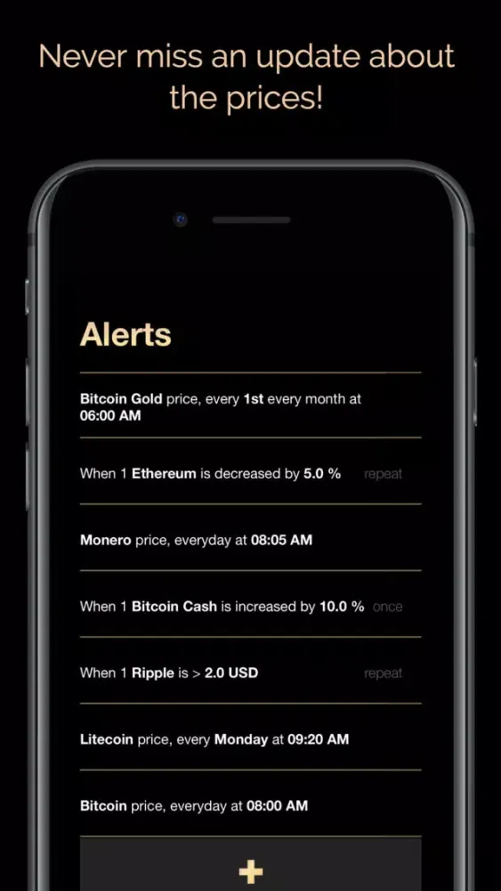 Ảnh chụp màn hình của Crypto Price Tracker