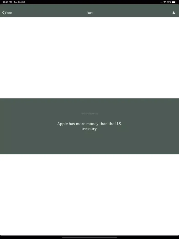 Tangkapan skrin Daily Fact Mail iPad 
