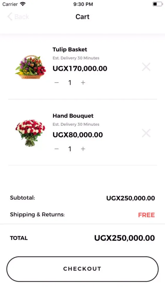 Ảnh chụp màn hình của Harver Florists