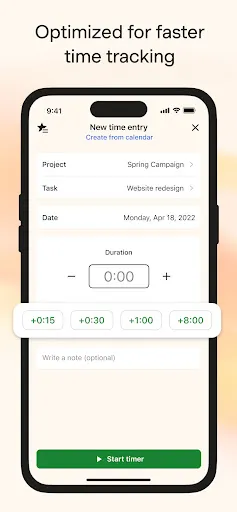 Zrzuty ekranu Harvest: Track Time & Invoice