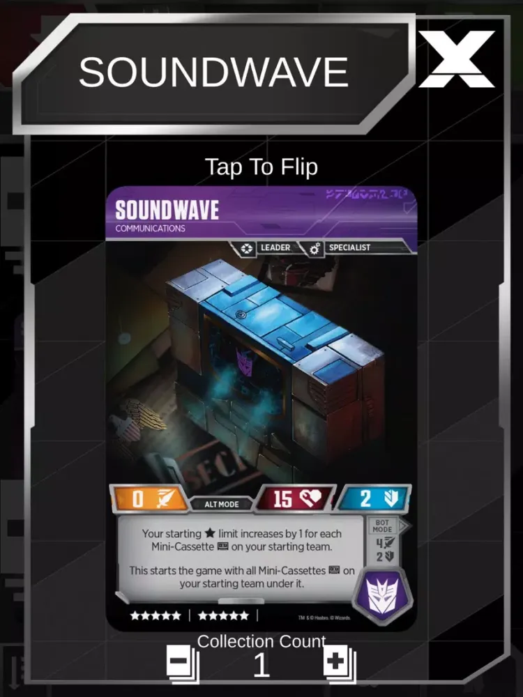 Transformers TCG Companion App iPad  স্ক্রিনশট
