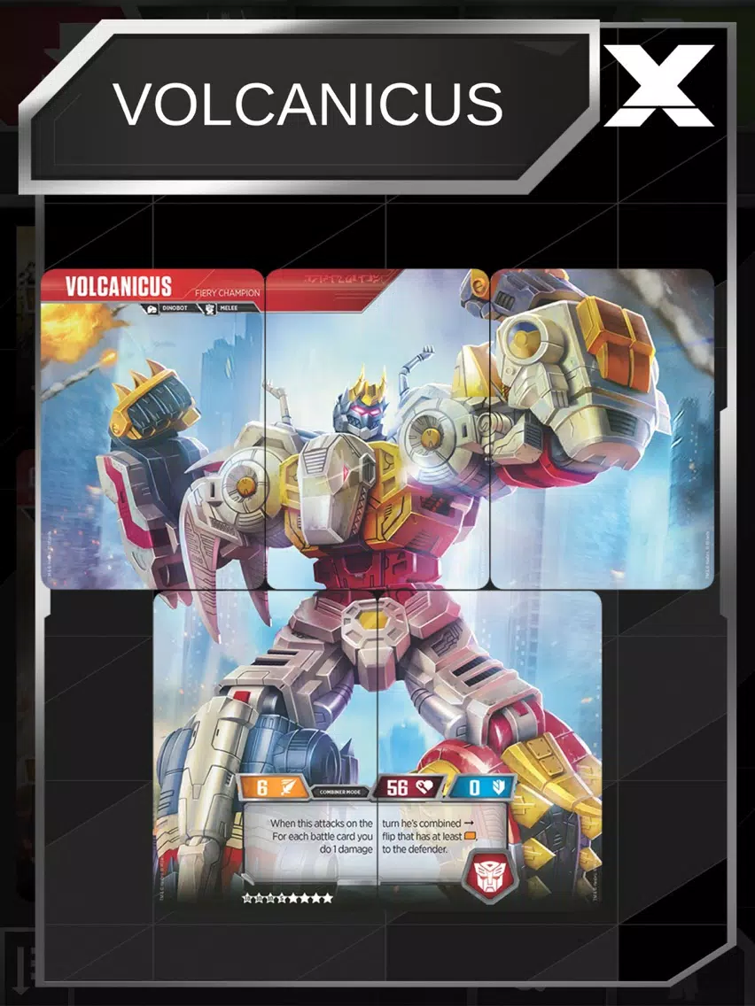 Tangkapan layar Transformers TCG Companion App iPad 