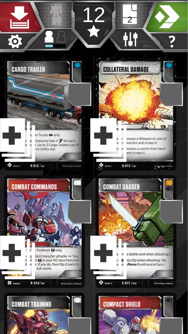 Tangkapan layar Transformers TCG Companion App