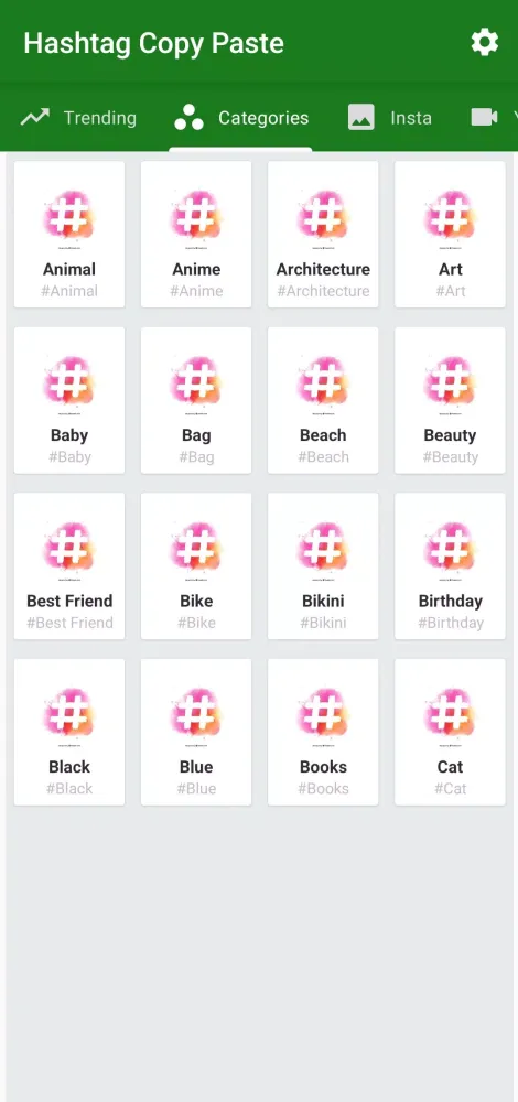 Hashtag Copy Paste Screenshots