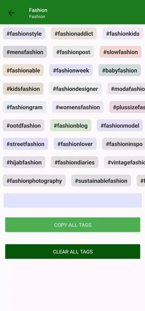 Hashtag Copy Paste Screenshots