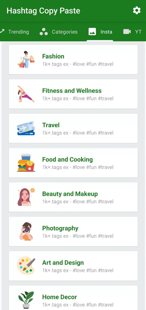 Hashtag Copy Paste Screenshots