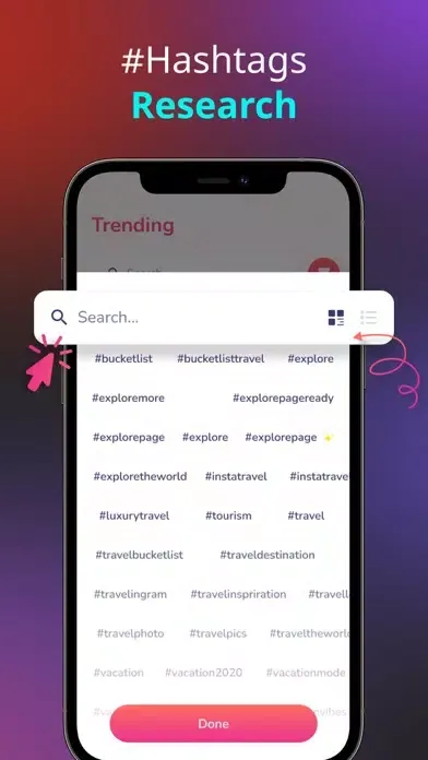 Tangkapan layar Hashtag Expert App