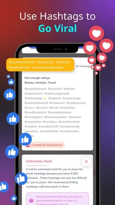 Tangkapan layar Hashtag Expert App