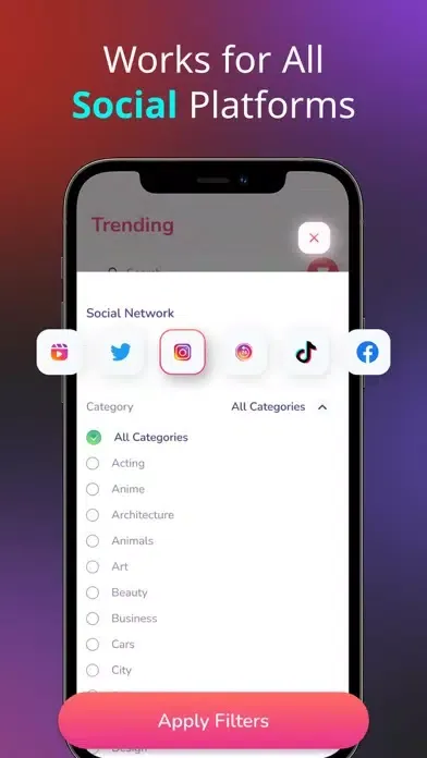 Tangkapan layar Hashtag Expert App